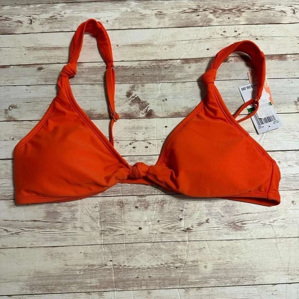 Gianni Bini Bikini Top Size Large Swim Suit Orange Beach Pool NWT